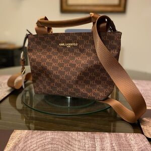 Karl Lagerfeld Brown KL Monogram Tote